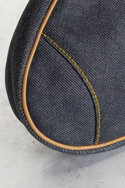 Pre-owned Dior Denim Pochette Saddle Bag In Blue