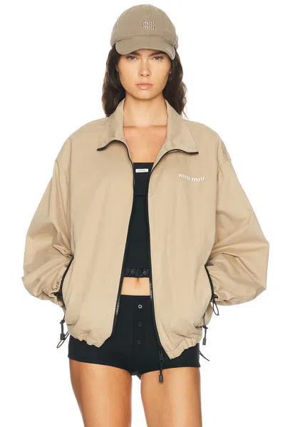 Miu Miu Gabardine Old Jacket In Multi