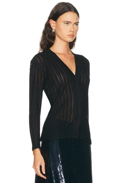 Tom Ford Micro Sequins Evening Cardigan In Black