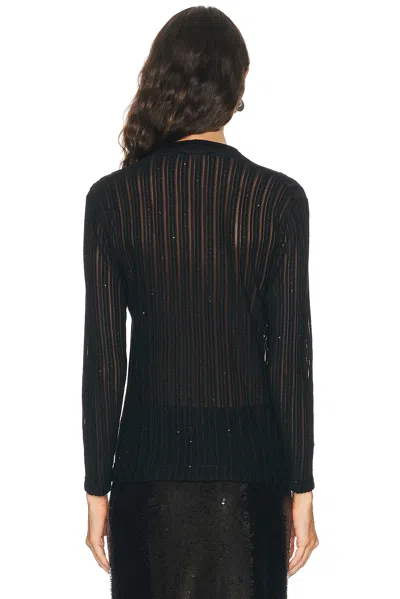 Tom Ford Micro Sequins Evening Cardigan In Black