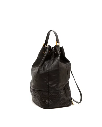 Pre-owned Chanel Drawstring Backpack In Black
