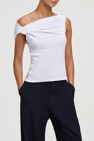 A.l.c Cece Off-shoulder Tee In White In White