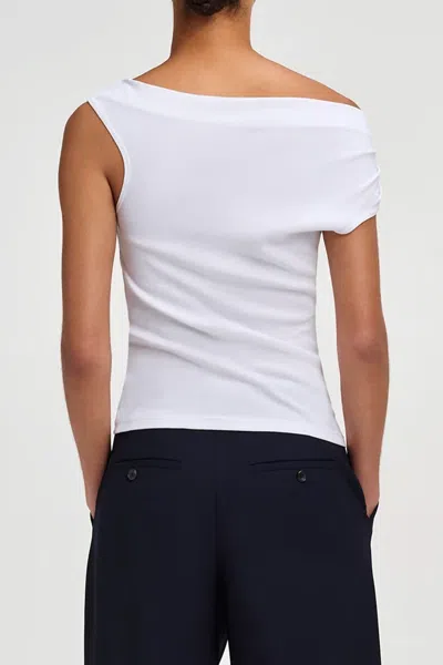 A.l.c Cece Off-shoulder Tee In White In White