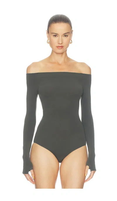 Commando Ballet Off-shoulder Bodysuit In Hazel