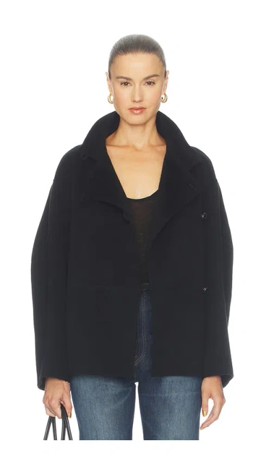 Rohe Double Faced Wool Blend Jacket In Black