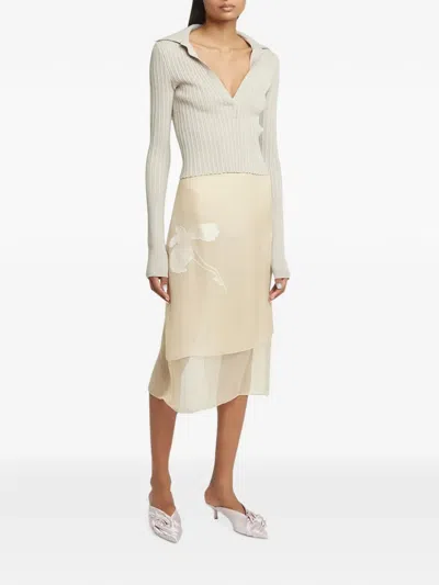 Givenchy Iris Midi Skirt In Yellow