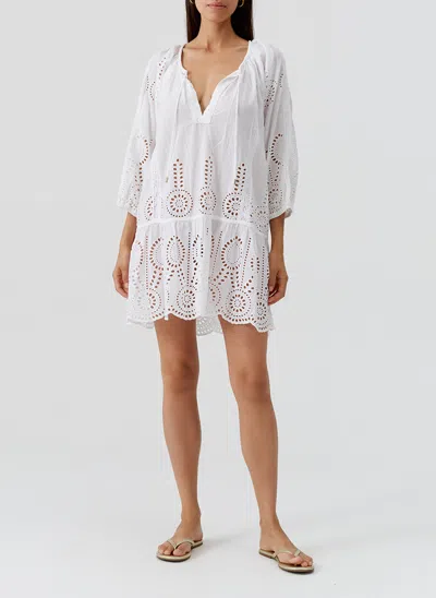 Melissa Odabash Ashley Core Kaftan White In White