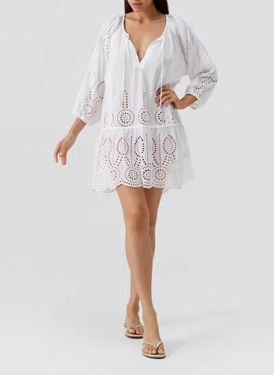 Melissa Odabash Ashley Core Kaftan White In White