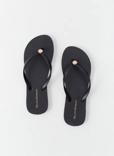 Melissa Odabash Rubber Black Flip Flops In Black