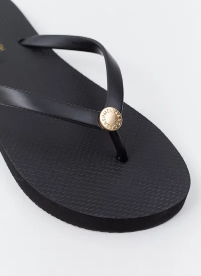 Melissa Odabash Rubber Black Flip Flops In Black