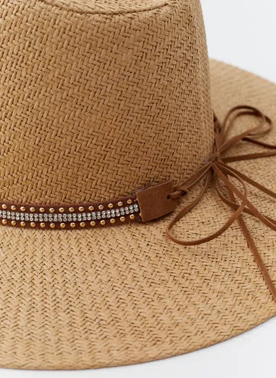 Melissa Odabash Kate Tan Stud Belt Hat In Tan