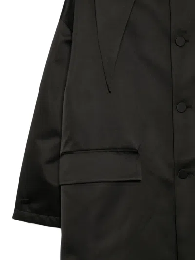 Plan C Oversized-collar Single-breasted Coat In Red