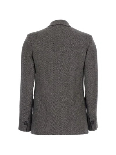 Antonelli Herringbone-pattern Single-breasted Blazer In Gray