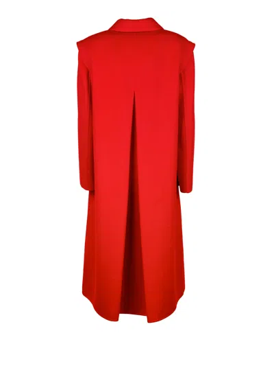 Weekend Max Mara Omens Gessati Wool Long Coat Red In Multi