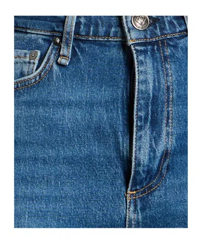 Rag & Bone Mediumblue Denim Flared Trousers In Blue