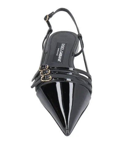 Dolce & Gabbana Solid Color Sandals In Black