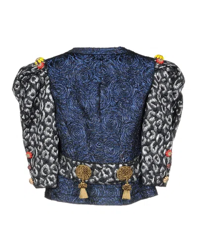 Dolce & Gabbana Printed Blazer In Blue