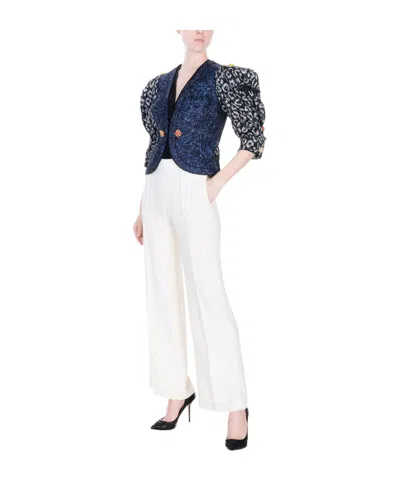 Dolce & Gabbana Printed Blazer In Blue