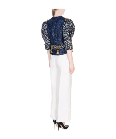 Dolce & Gabbana Printed Blazer In Blue
