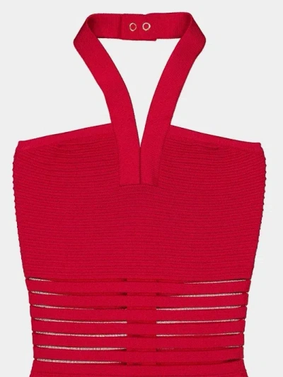 Balmain Halterneck Openwork-panel Maxi Dress In Multi