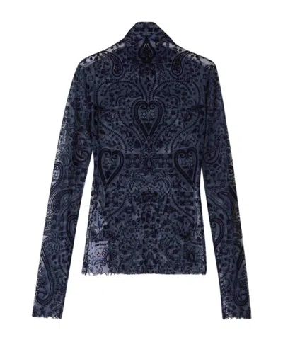 Off-white Patterned Top In Blue