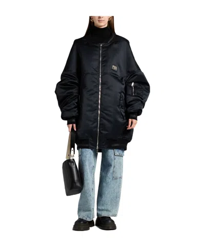 Dolce & Gabbana Solid Color Long-sleeve Jackets In Black