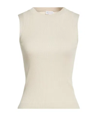 Brunello Cucinelli Solid Color Basic T-shirts In Neutral