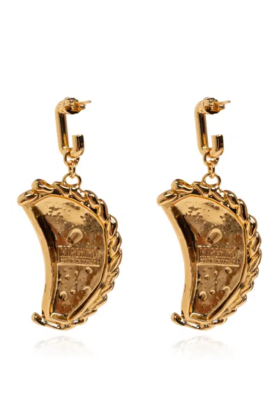 Moschino Empanada-pendant Earrings In Gold