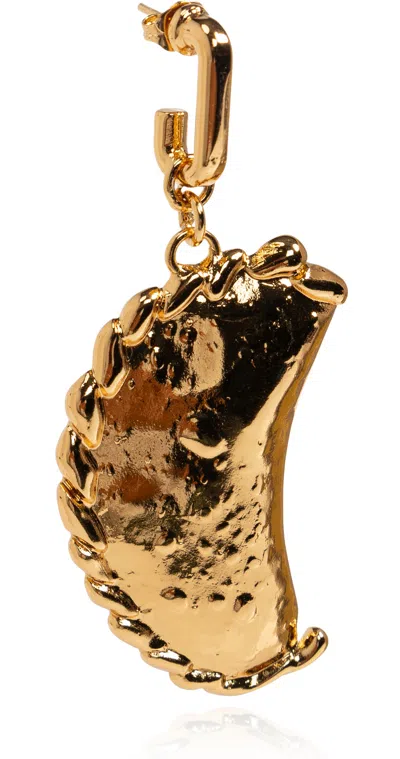 Moschino Empanada-pendant Earrings In Gold