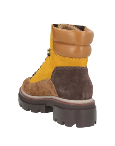 Tory Burch Chunky Sole Ankle Length Contrast Panel Boots In Yellow