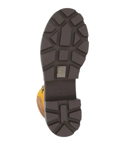 Tory Burch Chunky Sole Ankle Length Contrast Panel Boots In Yellow