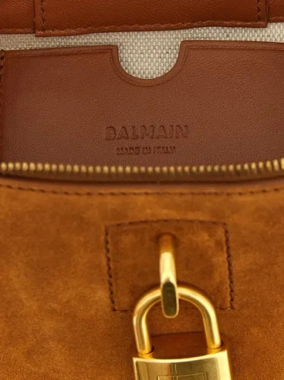 Balmain Pulse Vanity Suede Shearling Shoulder Bag In Black