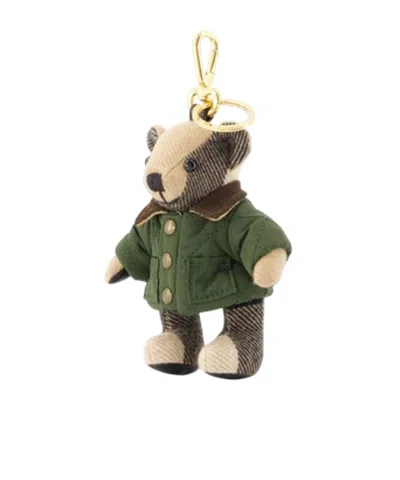 Burberry Thomas The Bear Green Jacket Keychain In Green