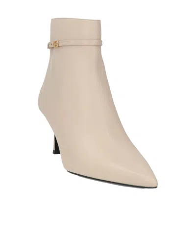 Tory Burch Leather Ankle Boots In Neutral