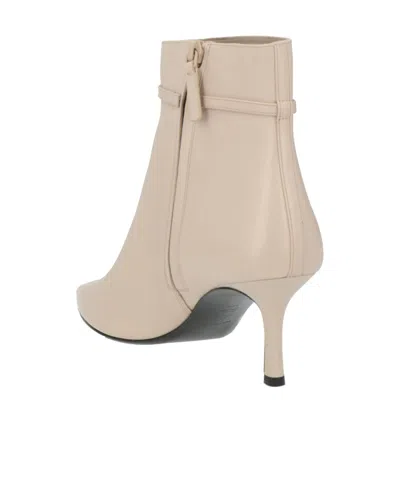 Tory Burch Leather Ankle Boots In Neutral