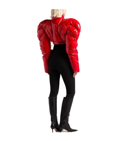 Dolce & Gabbana Solid Color Puffer Jackets In Red