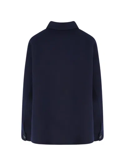 Aspesi Button-fastening Long-sleeve Jacket In Blue