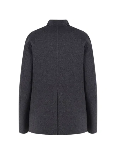 Aspesi Single-breasted Wool Casual Jacket In Blue
