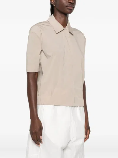 Herno Stretch Modal Blend Button-up Shirt In Neutral
