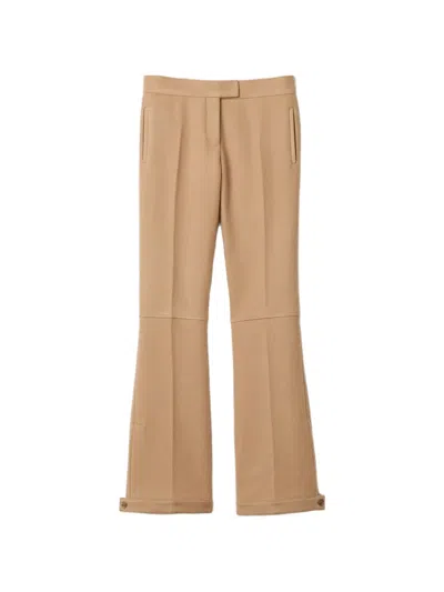 Miu Miu Double Wool Pants In Neutral