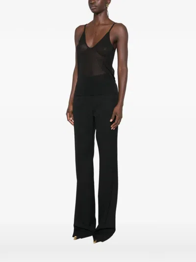 Tom Ford Sheer Silk-blend Top In Black