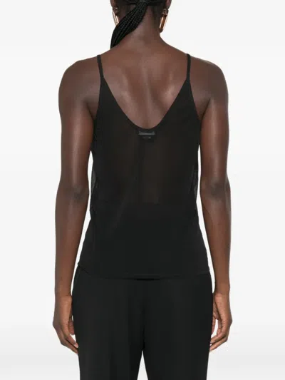 Tom Ford Sheer Silk-blend Top In Black