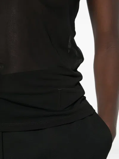 Tom Ford Sheer Silk-blend Top In Black