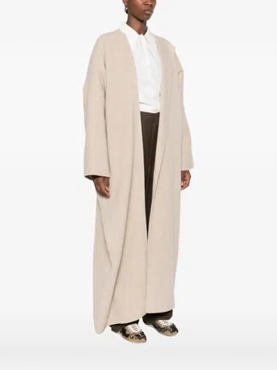 Ruohan Raas Collarless Open-front Coat In Pink