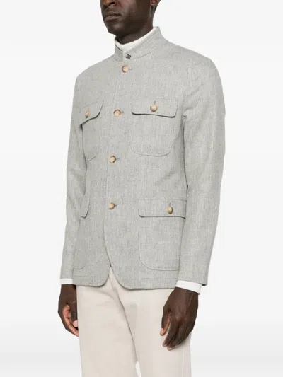 Gran Sasso Button-up Wool Jacket In Blue
