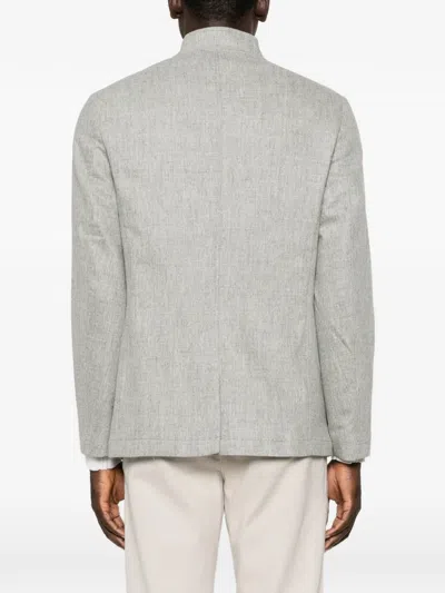 Gran Sasso Button-up Wool Jacket In Blue