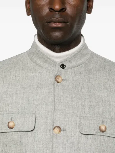 Gran Sasso Button-up Wool Jacket In Blue
