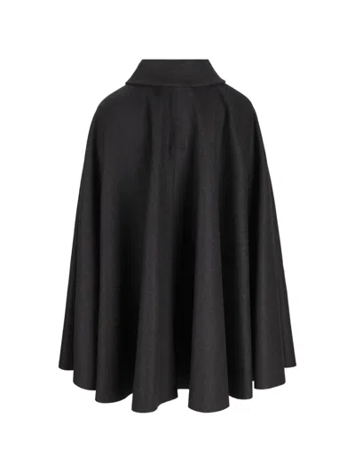 Il Tabarro Peter Pan-collar Flared Cape In Black