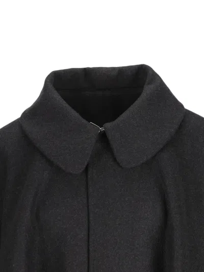 Il Tabarro Peter Pan-collar Flared Cape In Black