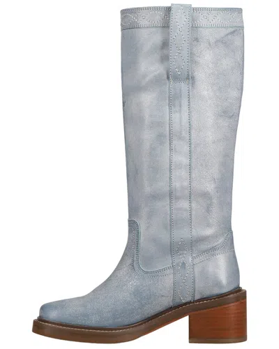 Frye Kate Pull On Leather Boot In Blue